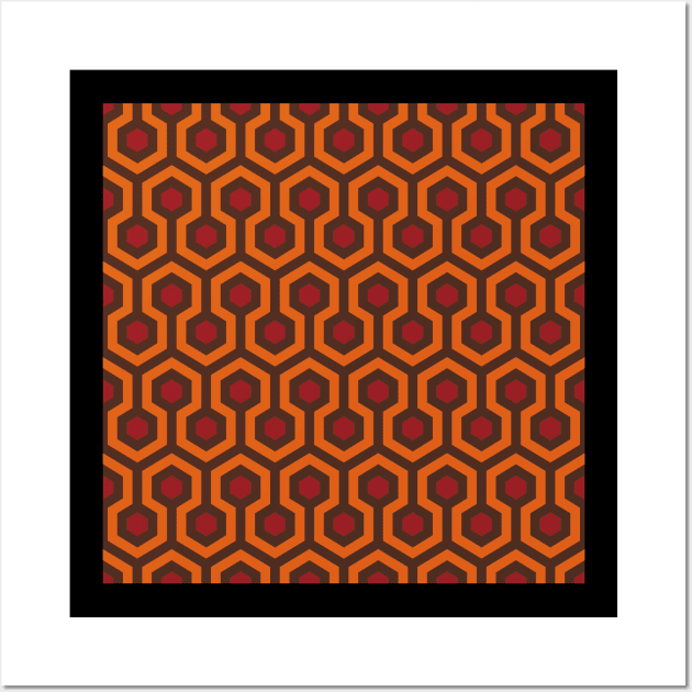 Geometric Pattern: Looped Hexagons: Orange/Red/Brown Wall Art by Red Wolf